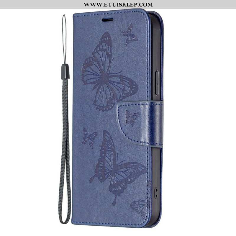 Etui Folio do Xiaomi 13 Pro z Łańcuch Paski Z Nadrukiem Motyli